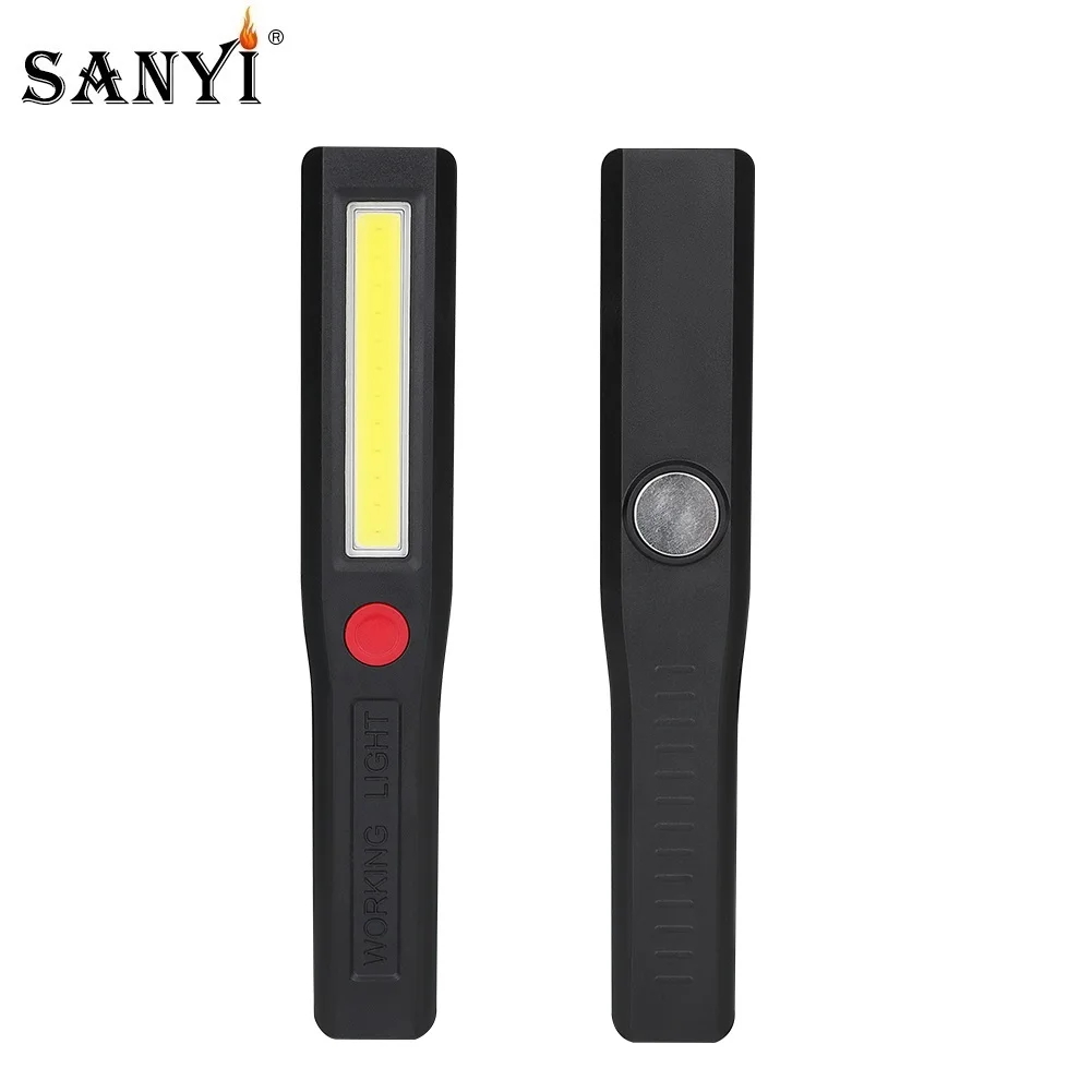 

Portable Working Light Mini Inspection Lamp 4 Modes COB LED Magnetic Flashlight Hand Torch Maintenance Lighting by 3xAAA Battery