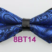 Yibei Coachella Галстуки черный низ Королевский синий Пейсли бабочкой алмазные кожа выбора бабочки унисекс лук Галстуки Свадебные платья