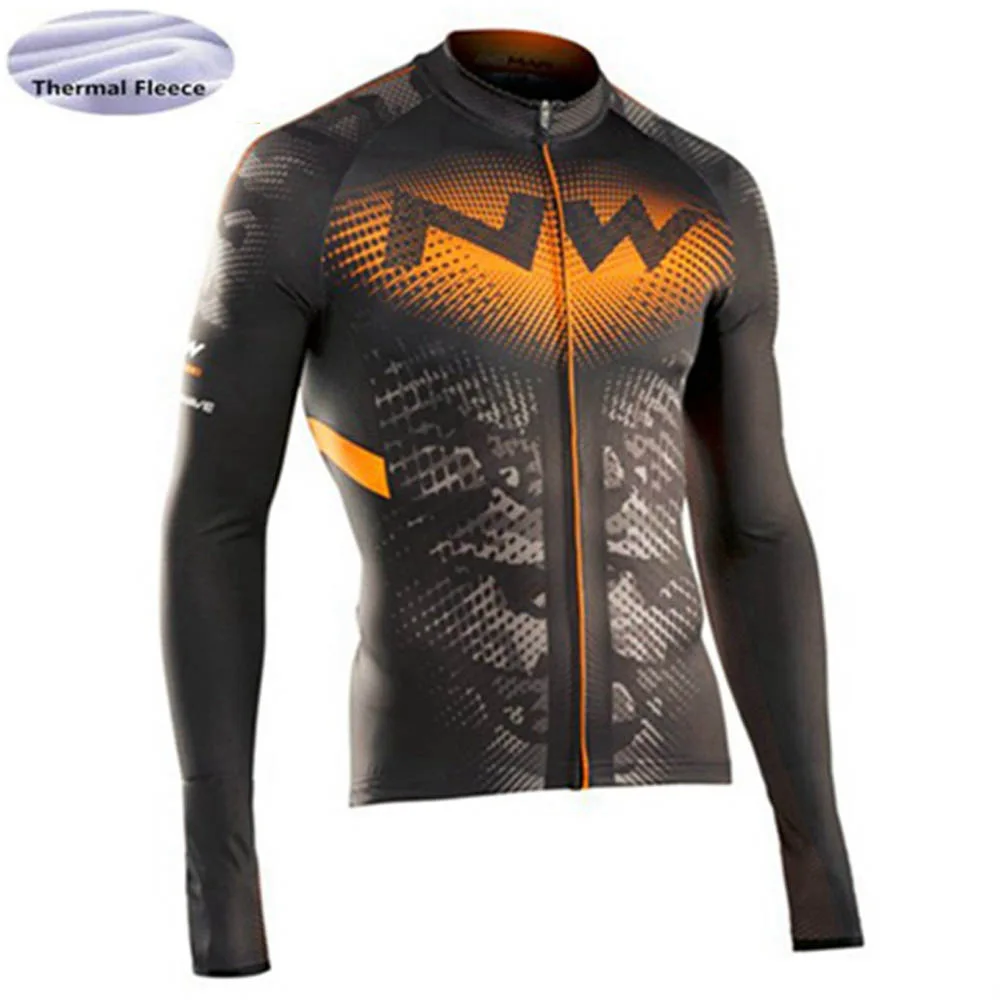 Мужская Зимняя Теплая Флисовая футболка с длинным рукавом для велоспорта, одежда для горной дороги, уличная одежда для триатлона, велосипедная одежда - Цвет: 2