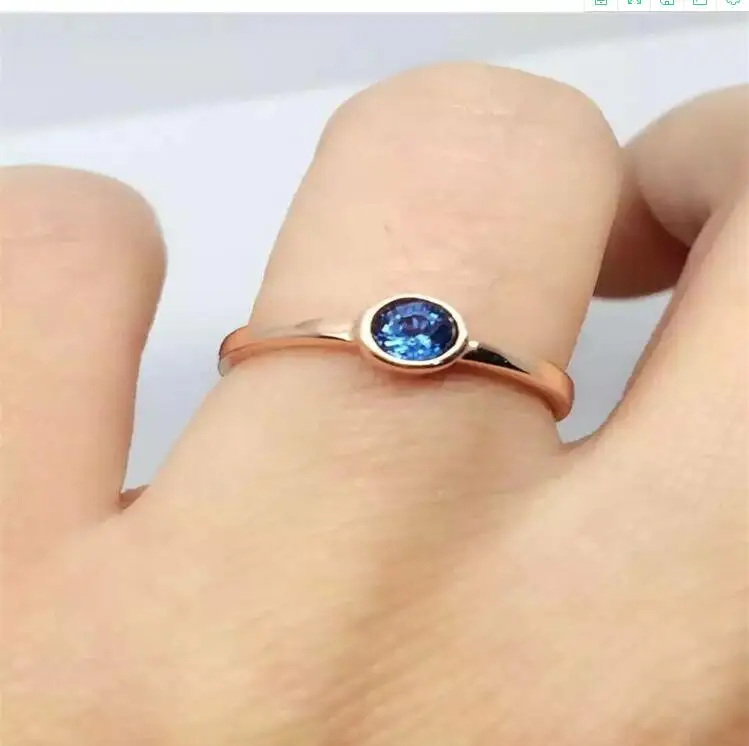 Кольцо из натурального танзанита, модное кольцо, настоящее Серебро S925 пробы, инкрустированное натуральным танзанитом, кольцо