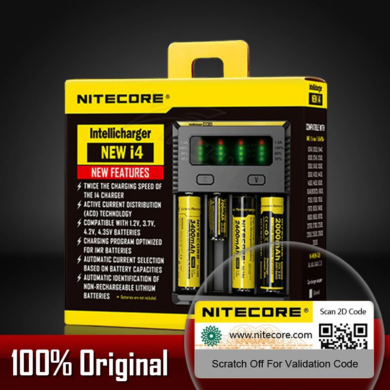Цифровой ЖК дисплей Nitecore D4 I4 I2 D2 интеллектуальная схема Li Ion для 26650 18650 18350 16340 14500