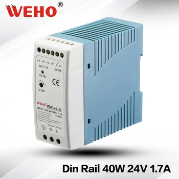 

(MDR-40-24)Factory outlet 24v 1.7a dc mode power supply 40w 24v din rail power supply