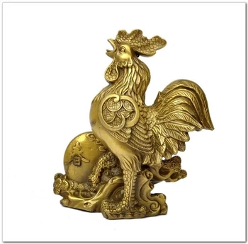 

A copper ingot cock third Golden Rooster handicrafts of rotten peach centipede Shashi