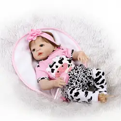 Bebe жив куклы Reborn 23 "НПК полный силиконовые Reborn Baby Girl куклы Игрушки мягкие BJD Reborn bonecas можно купать корни волос