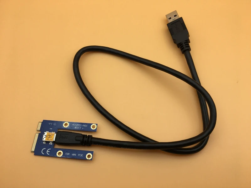 Новый мини PCI E Express Riser Card PCIe 1x до 16x слот адаптер 60 см USB 3 0 кабель для передачи