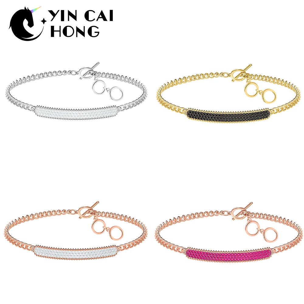 

YCH SWA Rose Gold Fashion T-shaped Buckle Simple Adjustable Fashion Wild Female Bracelet To Create A Summer Vitality Style