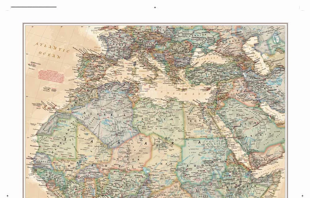 High quality 100% 2pcs "Africa map"wall decor oil modern painting print