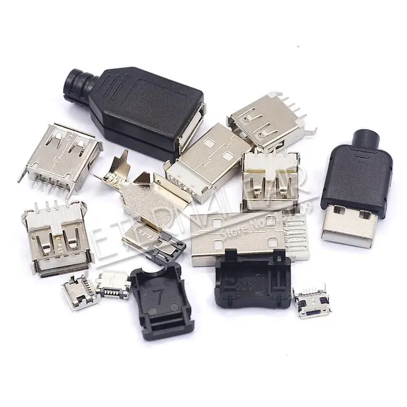 Мини-usb 2,0 V8 Тип B микро плоскостопие 5PIN после 2PIN сварки прямой вертикальный разъем иглы сварки провода PCB DIY