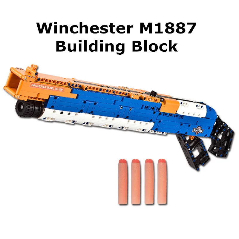 

Gun Block M1887 Winchester 617pcs Shooting Model Building Kit Diy Building Blocks Toy Gun Action Toy For Kids