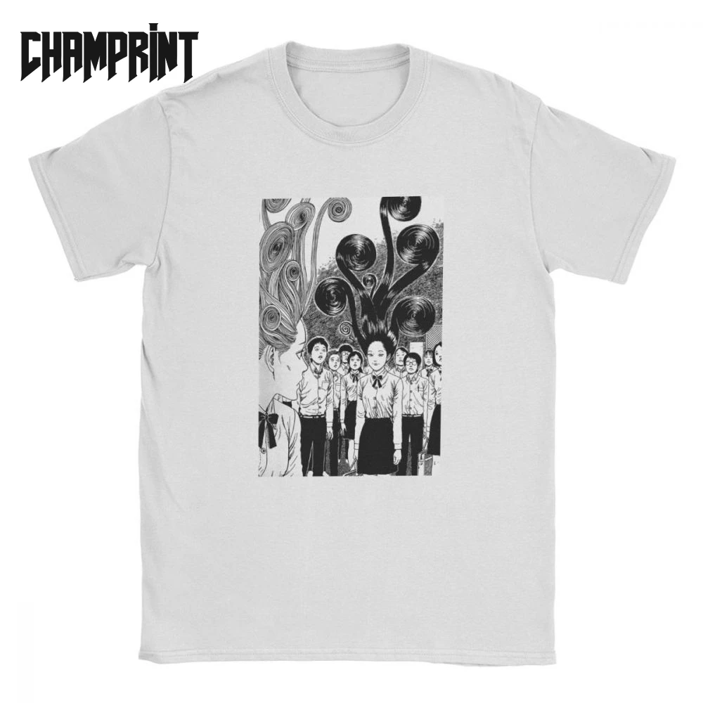 

Junji Ito T Shirts for Men 100% Cotton Creative T-Shirt Tomie Japanese Kago Manga Horror Tomie Harajuku Tee Short Sleeve Clothes