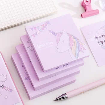 

24 pcs/lot Rainbow Unicorn Square Memo Pad Sticky Notes Memo Notebook Stationery Papelaria Escolar School Supplies