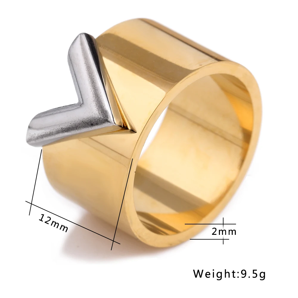 Fashion Famous Brand Women Ring Jewelry Double Color Gold Anillos Mujer Femmel Titanium Steel High Polished Luxury - Image 3