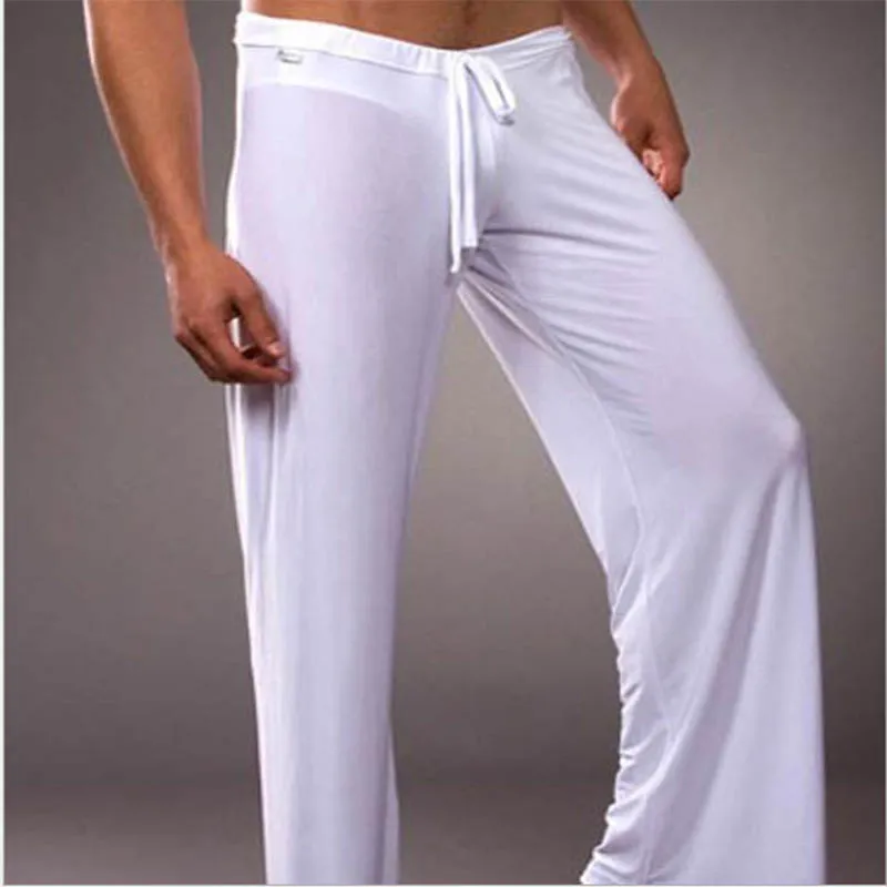 Домашние брюки, мягкие шелковистые сексуальные мужские брюки для йоги, высококачественные спортивные брюки для фитнеса, штаны для йоги, дышащие мужские спортивные Леггинсы