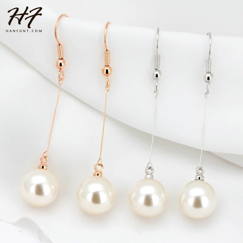 

Top Quality E563 Concise Imitation Pearl Rose Gold Color Earring Austrian Crystal Wholesale