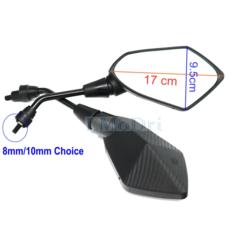 זוג מראות מחומשות לאופנוע, הברגה 80mm או 10mm לבחירה