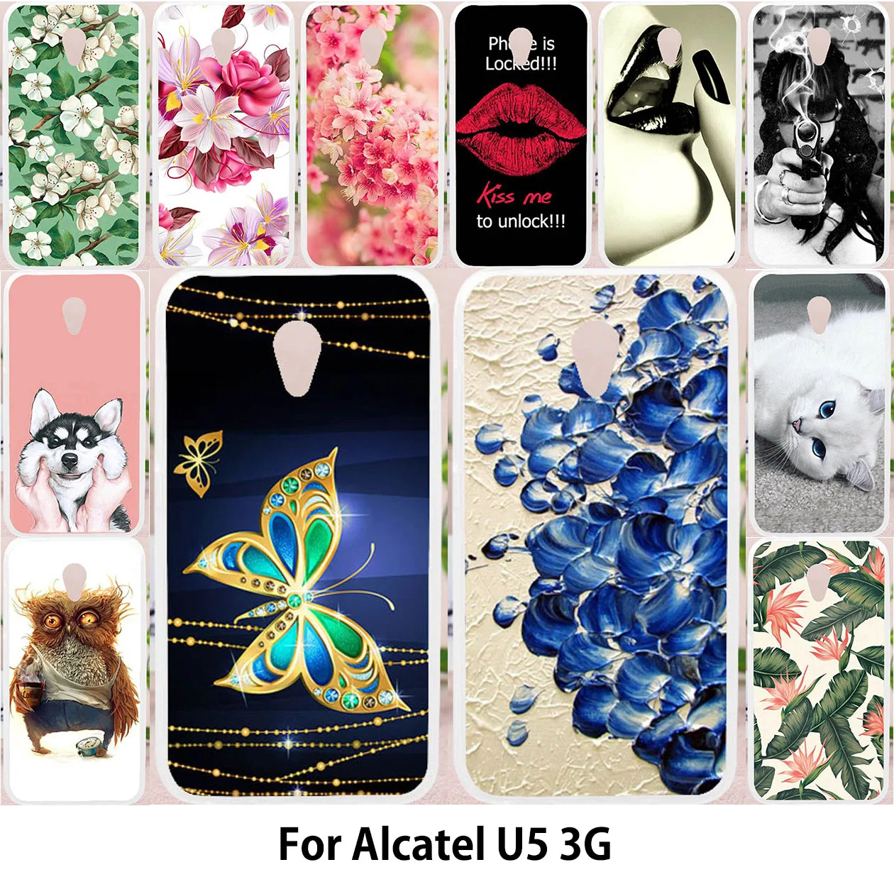

Phone Case For Alcatel U5 3G Case TPU Soft Bumper For Alcatel U5 3G 4047 4047D 4047Y 5.0 inch Covers