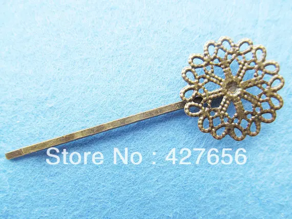 

Vintage Antique bronze Filigree Snow Flakes Bobby Hair Pin Clip,Base Setting,Pendant Charm/Finding,fit Rhinestone/cabochon/cameo