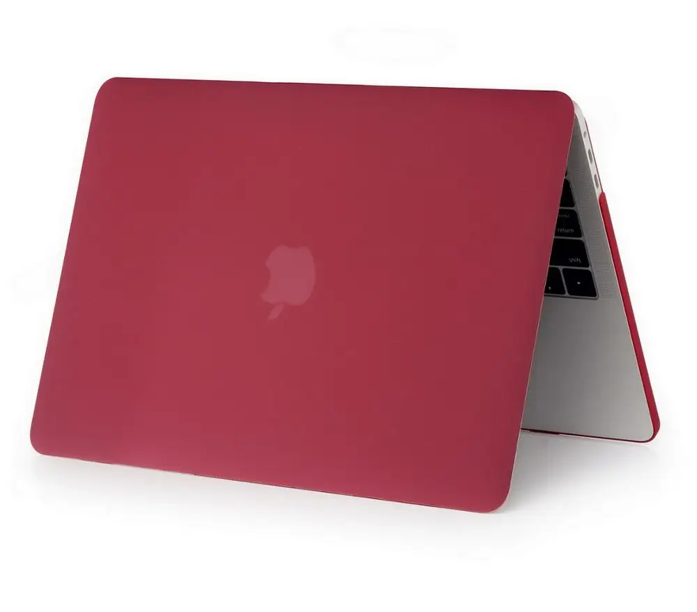 ZAIWJ-популярный чехол для ноутбука Apple macbook Air Pro retina 11 12 13 15 для Mac book new Pro 13,3 15 дюймов с сенсорной панелью - Цвет: Matte Wine red NO