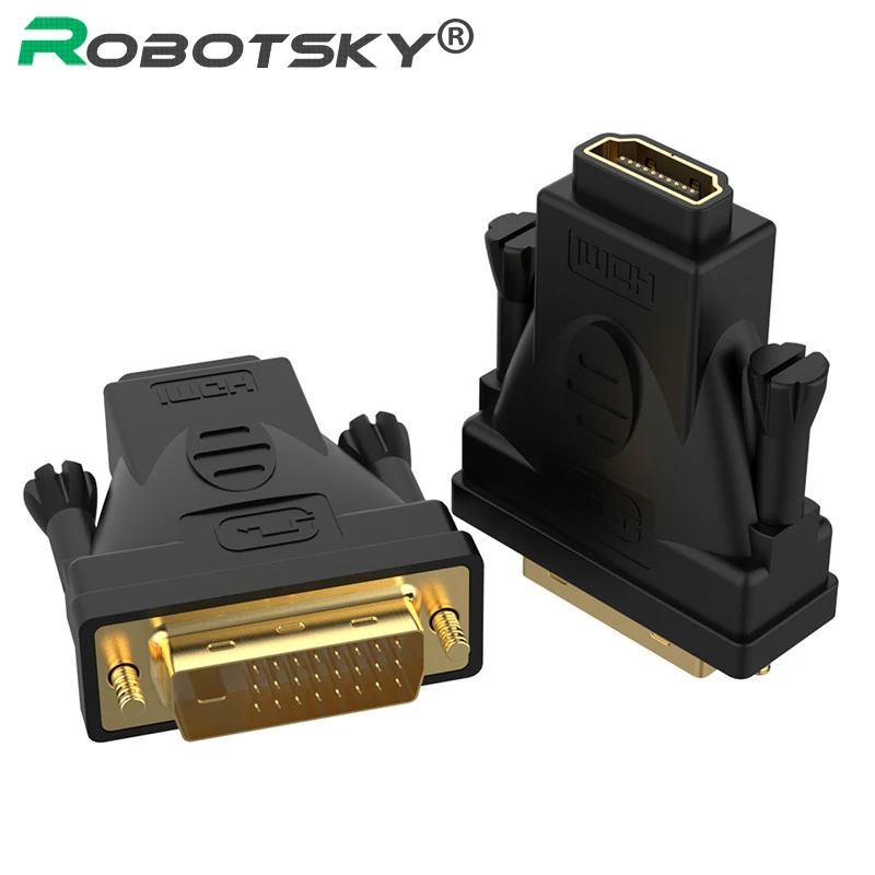 Позолоченный преобразователь DVI HDMI 24K 1080P гнездо 24 + 1 штекер адаптер кабель для ПК