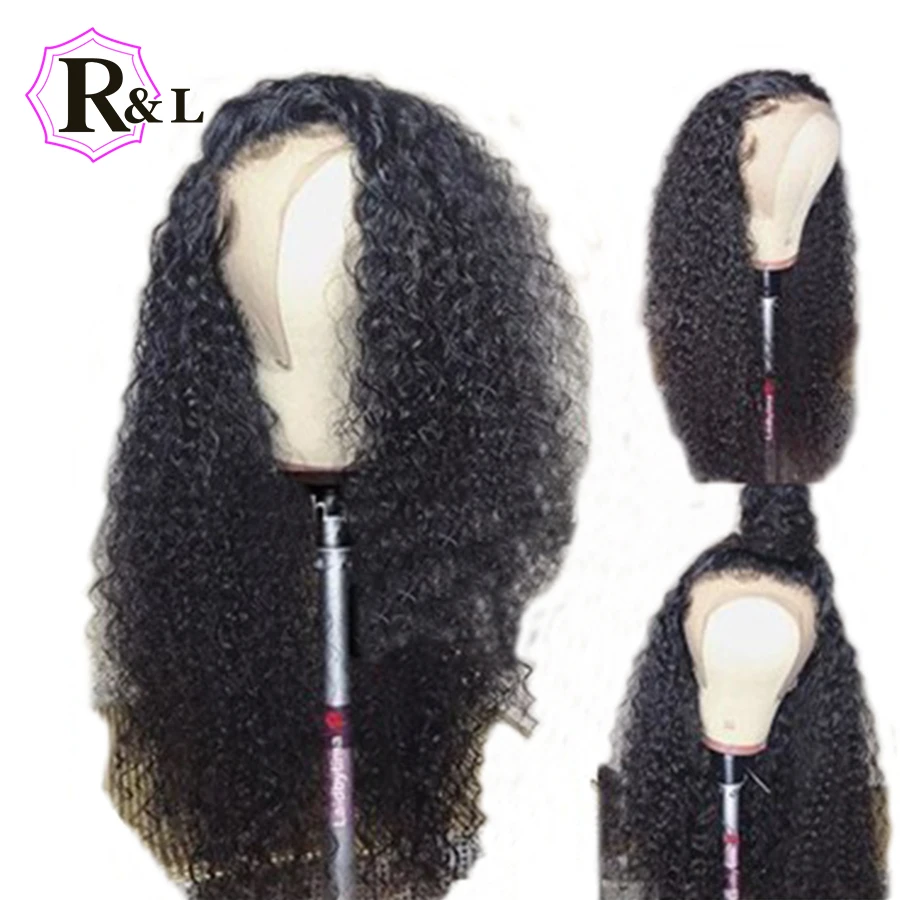 RULINDA кудрявый 250% Denisty 13X4 человеческие волосы парики предварительно сорвал