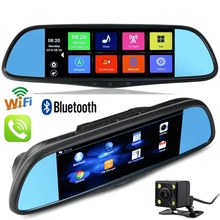 7 inch Android Mirror GPS Navigation DVR WiFi Bluetooth Phone Call Rear View Dual font b