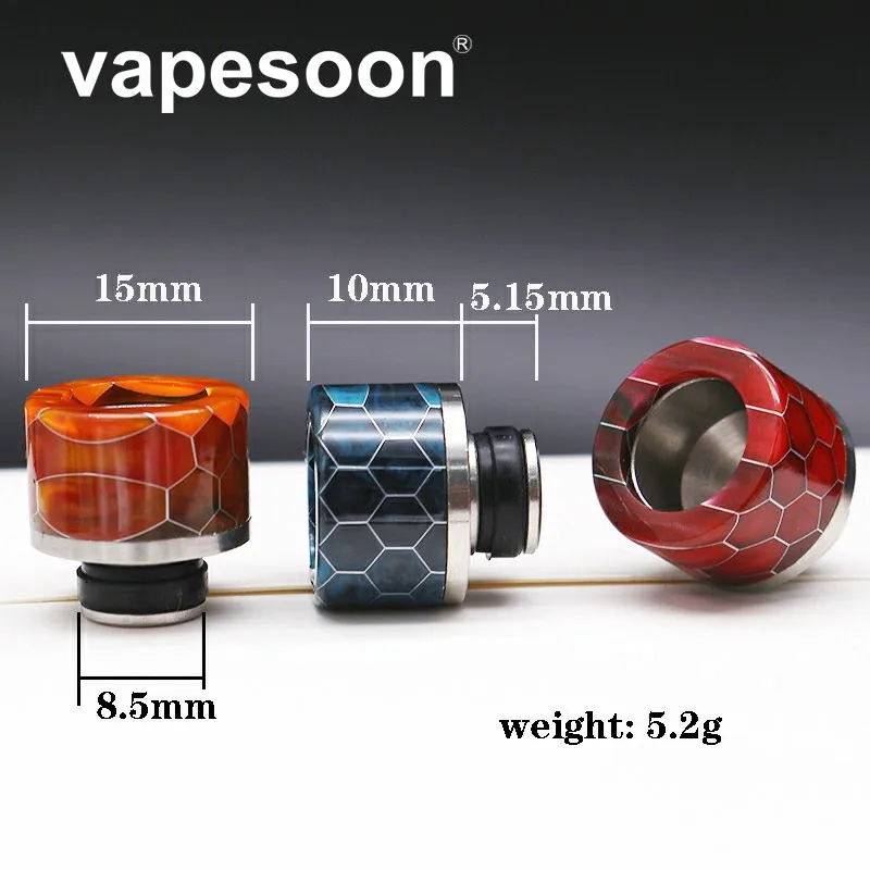 

2pcs 510 snake resin + stainless steel material drip tip for 510 thread atomizer such as melo 3 mini 2ml melo3 IJUST S etc