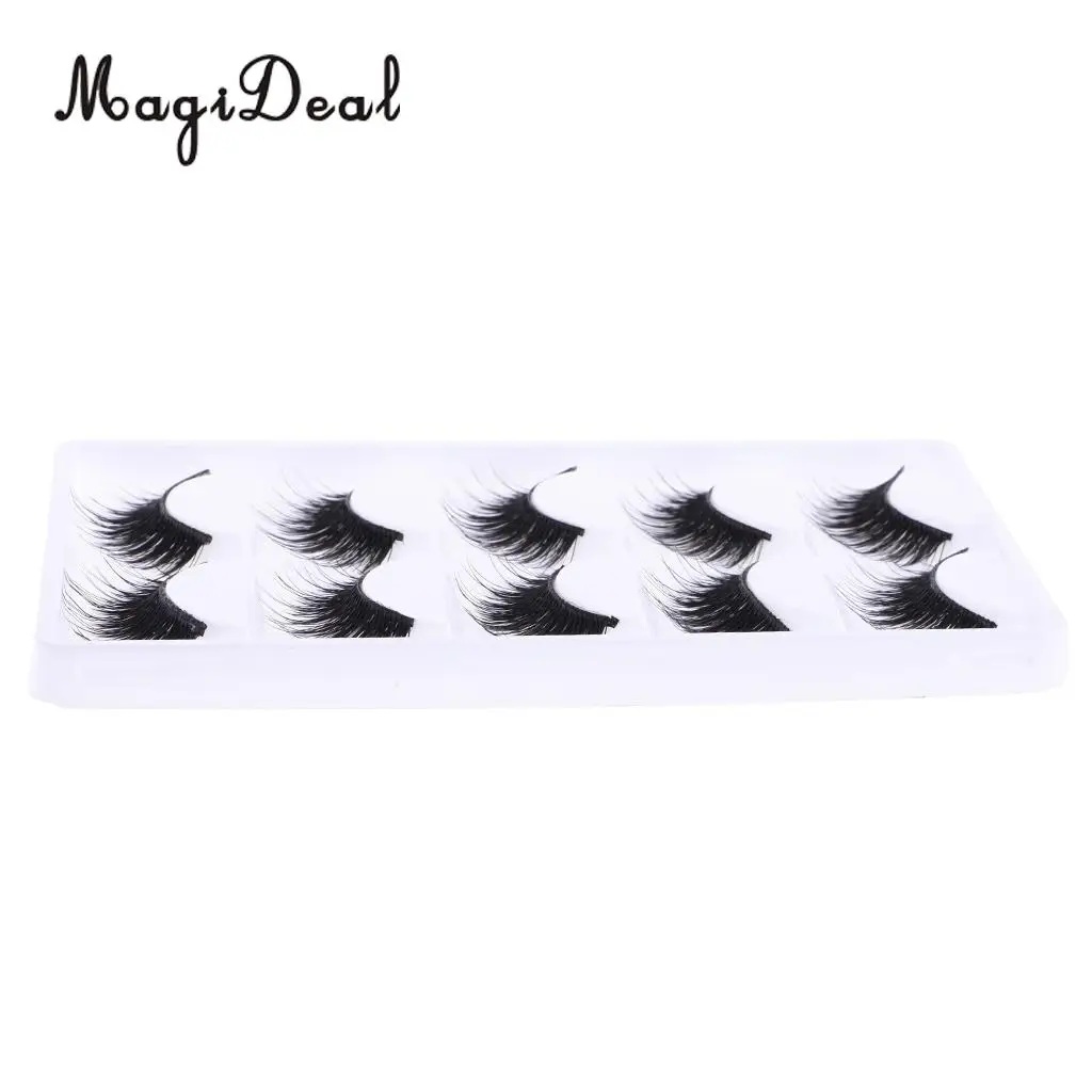 MagiDeal High Simulation 5Pairs Black Plastic Fake Eyelashes for 12 Inch Doll Make Up DIY Making & Repair Acc Children Girls Toy