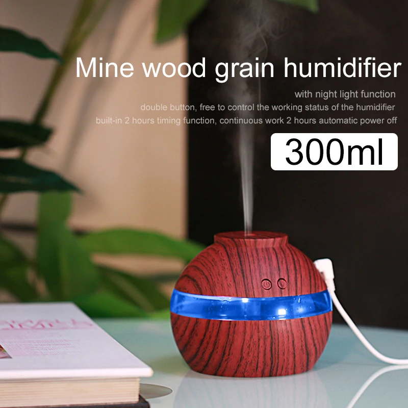 

Ultrasonic Nebulizer Oil Aromatherapy Air Humidifier Moisture Hydrating Useful Convenient 300ml Usb Charging