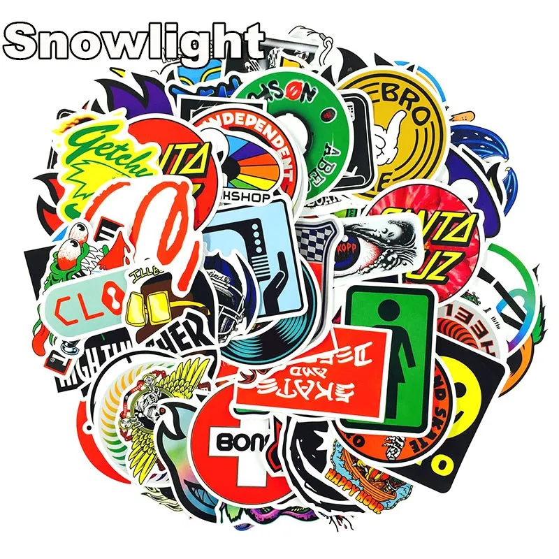 

100 PCS Skateboard Fashion brand Logo Waterproof Sticker For Luggage Car Guaitar Skateboard Phone Laptop Bicycle Moto Stickers