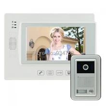 7 pulgadas de seguridad de vídeo por cable portero automático sistema de teléfono timbre del IR de la cámara del Monitor 1V1