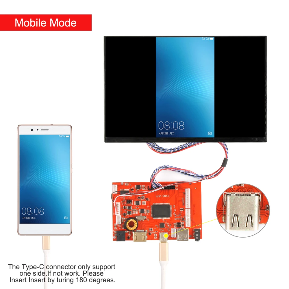 SRJTEK 10," TYPE-C плата драйвера Raspberry Pi ЖК-дисплей 1280*800 Монитор Пульт дистанционного управления драйвером 2AV HDMI USB Замена