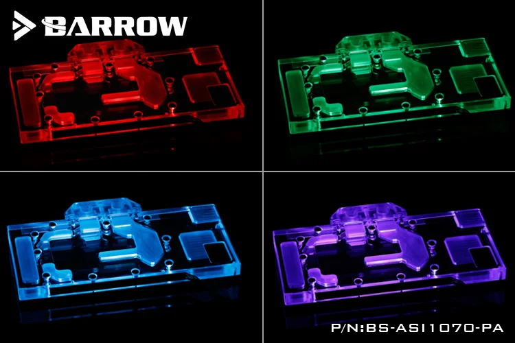Полностью закрывающий блок графической карты BARROW для ASUS Ice Knight GTX1070 O8G GAMING/1070 SI/1060