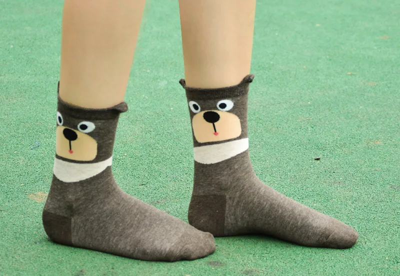 1 пара носки с рисунками зверей из мультфильмов Для женщин хлопковые зимние носки теплые Мопс Носки для собак для девочек Повседневное