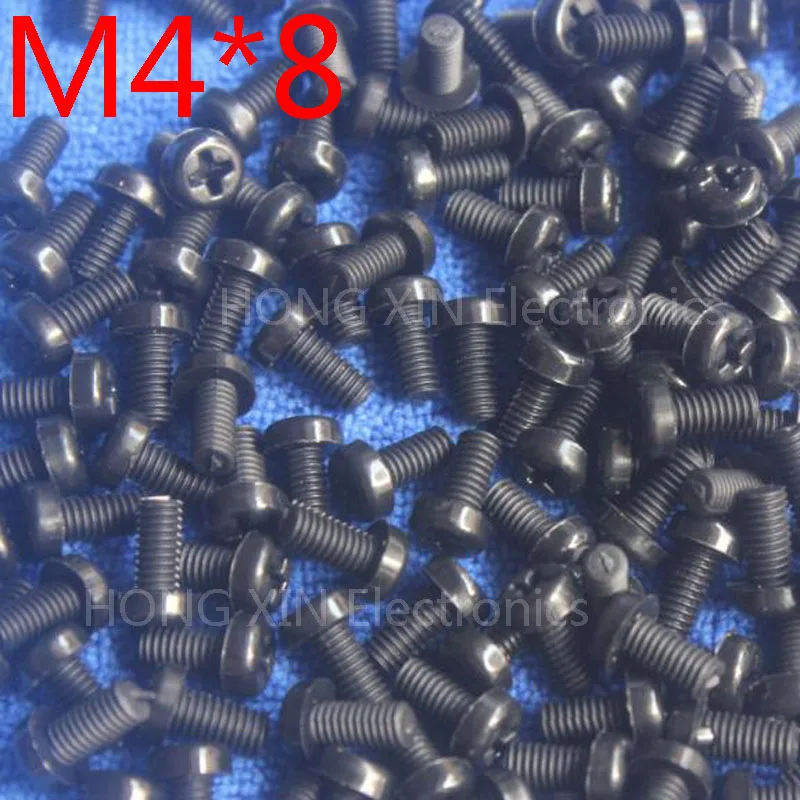 

M4*8 Black 8mm 1pcs Round Head nylon Screw plastic bolts brand new RoHS compliant Fasteners Assortment PC/board DIY