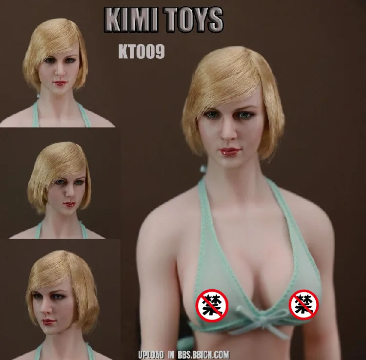 

KIMI TOYS KT009 1/6 Short Hair Beauty Head Sculpt for 12inch Action Figure DIY