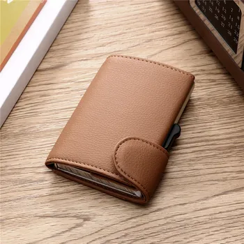 

BYCOBECYFashion New Card Holder Brown Black Card Wallet for Men and Women PU Leather High Quality Business Single Box