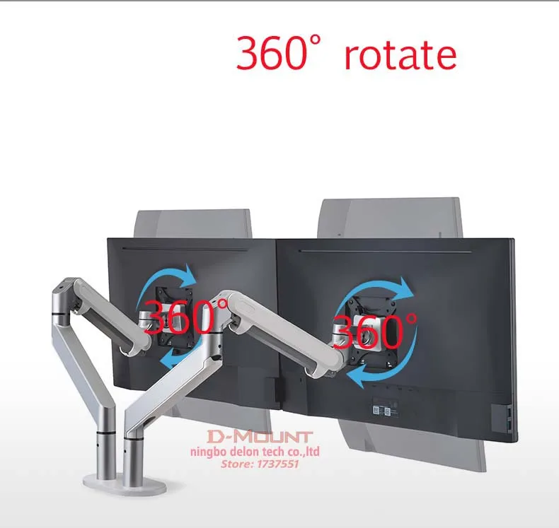 Новинка, OZ-2, 10-32 дюйма, воздушный пресс, газовая стойка, наклон, lcd, настольное крепление, Вертлюг, 2-8 кг, двойной монитор, настольная подставка с зажимом, втулка