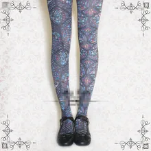 Милые колготки в стиле Лолиты; колготки с принтом в виде церкви; колготки с принтом; LKW05