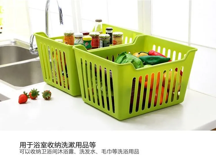Пластиковая корзина для хранения фруктов, большая корзина для ванной комнаты в японском стиле, корзина для отделки