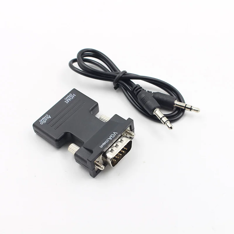 

1080P HDMI to VGA Adapter Digital Female to Male with Audio Cable Signal HDMI-VGA Audio Transmission Adapter for HDCP