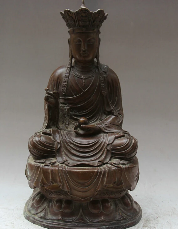 

150401 S1217 17" Chinese Buddhism Bronze Ksitigarbha Boddhisattva Netherworld Leader Statue discount 30% (C0324)