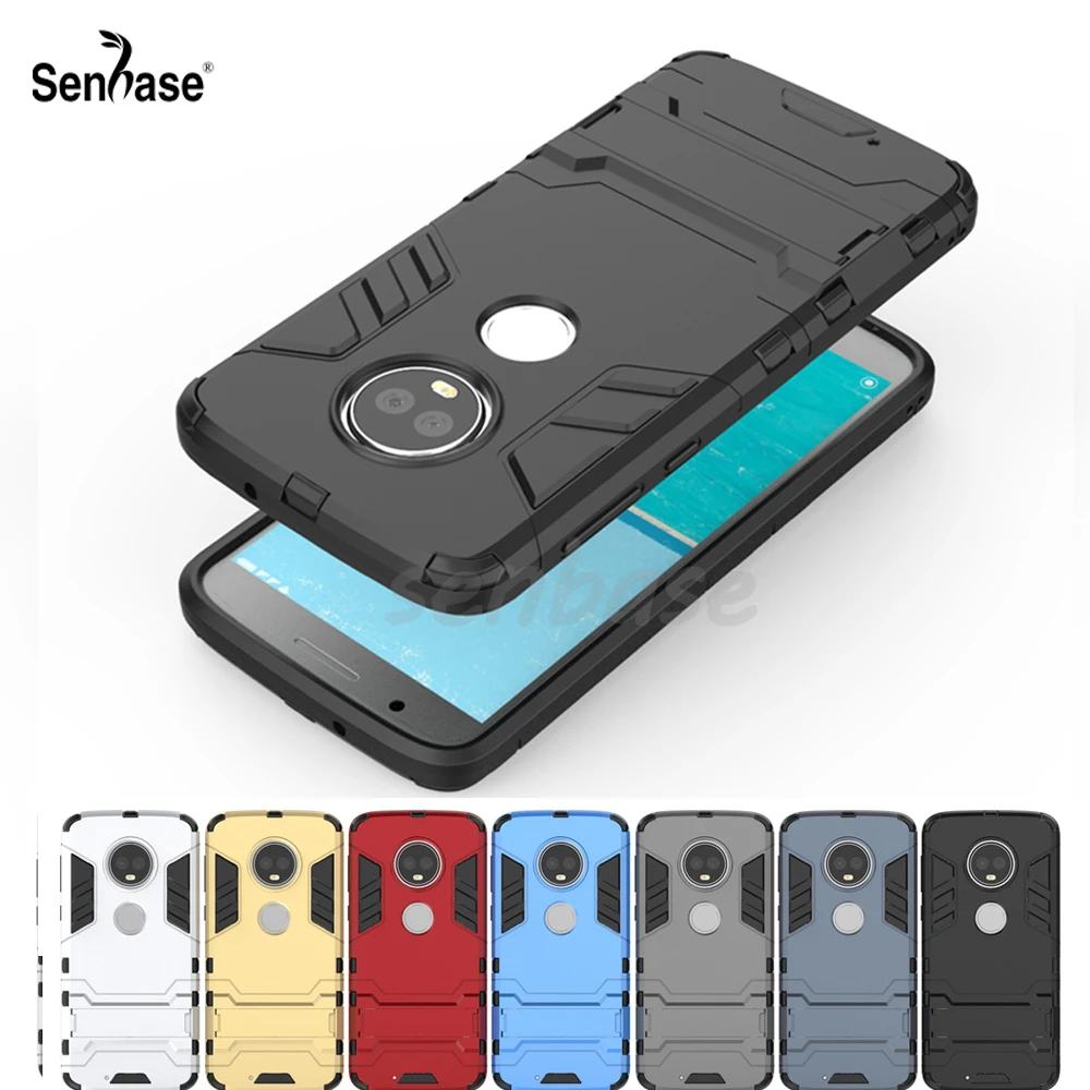 

For Motorola Moto G6 Plus Case Hard PC + TPU Silicone Combo Armor Shockproof Stand Cover For Motorola Moto G6 Play G6Plus Case