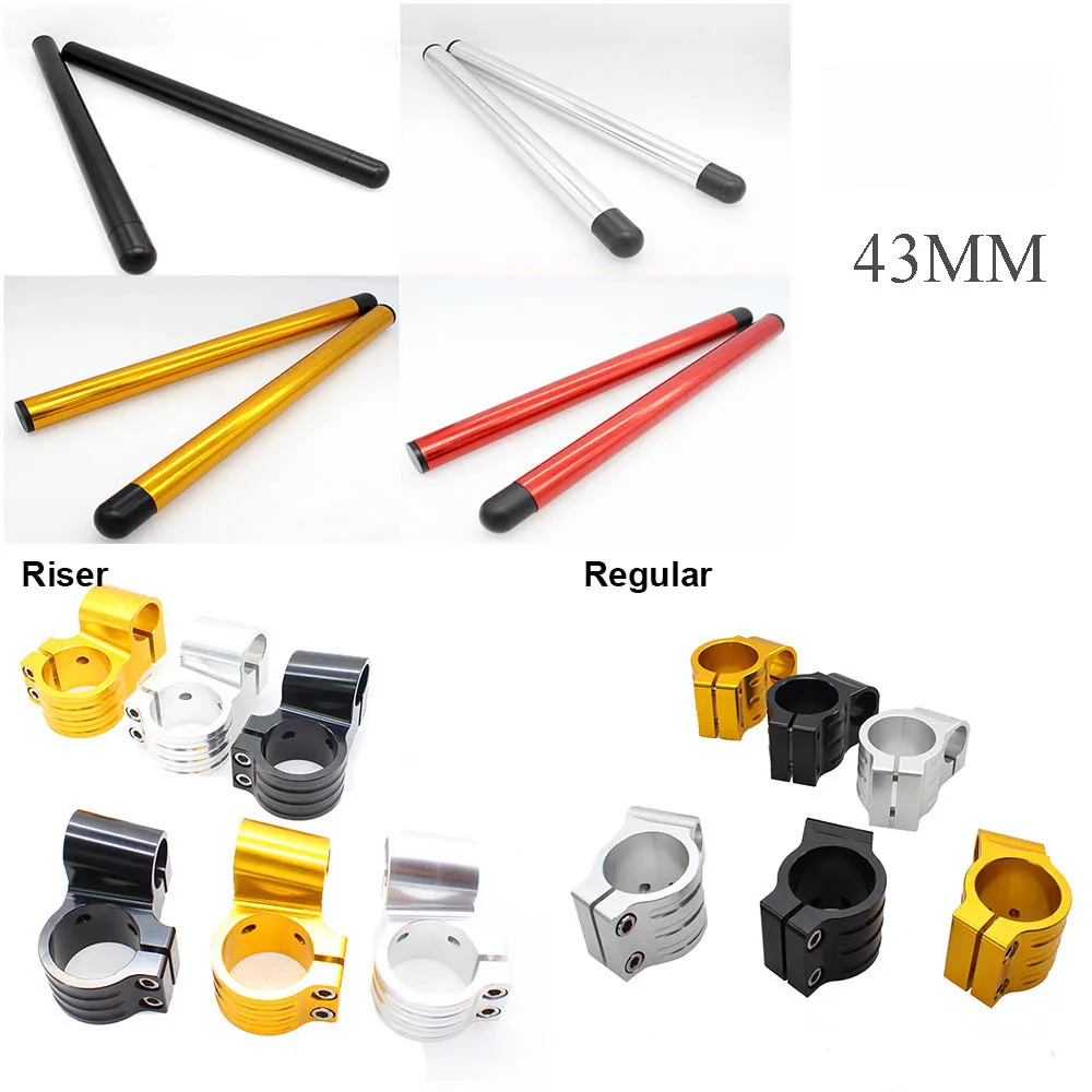 

FX CNC Universal 7/8" 22MM CNC Clip On Ons Clipon Fork Handlebar Head 43MM Regular And Riser Clip On Fork Handle Bars Clip-on