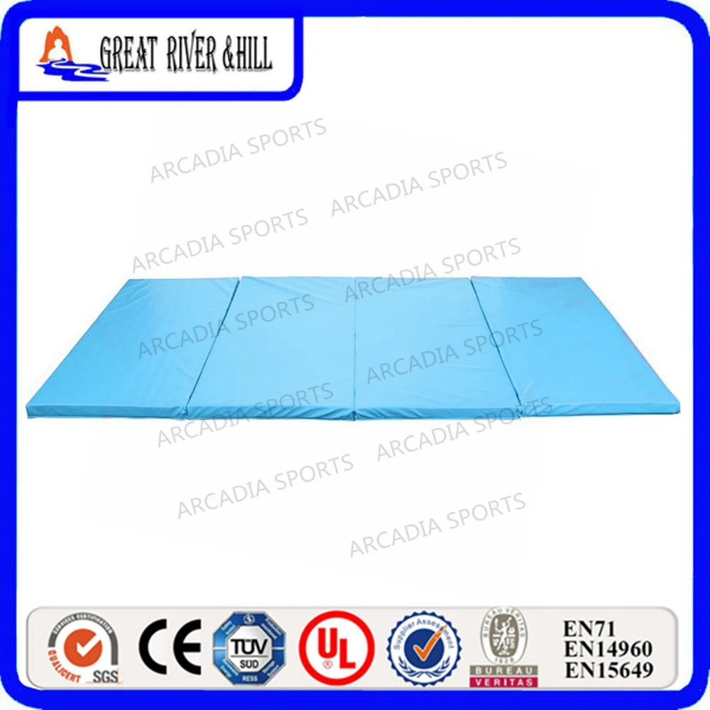 Водный синий EPE пены складной тренажерный зал коврики 2,4 м x 1,2 м x 3 см гимнастический коврик