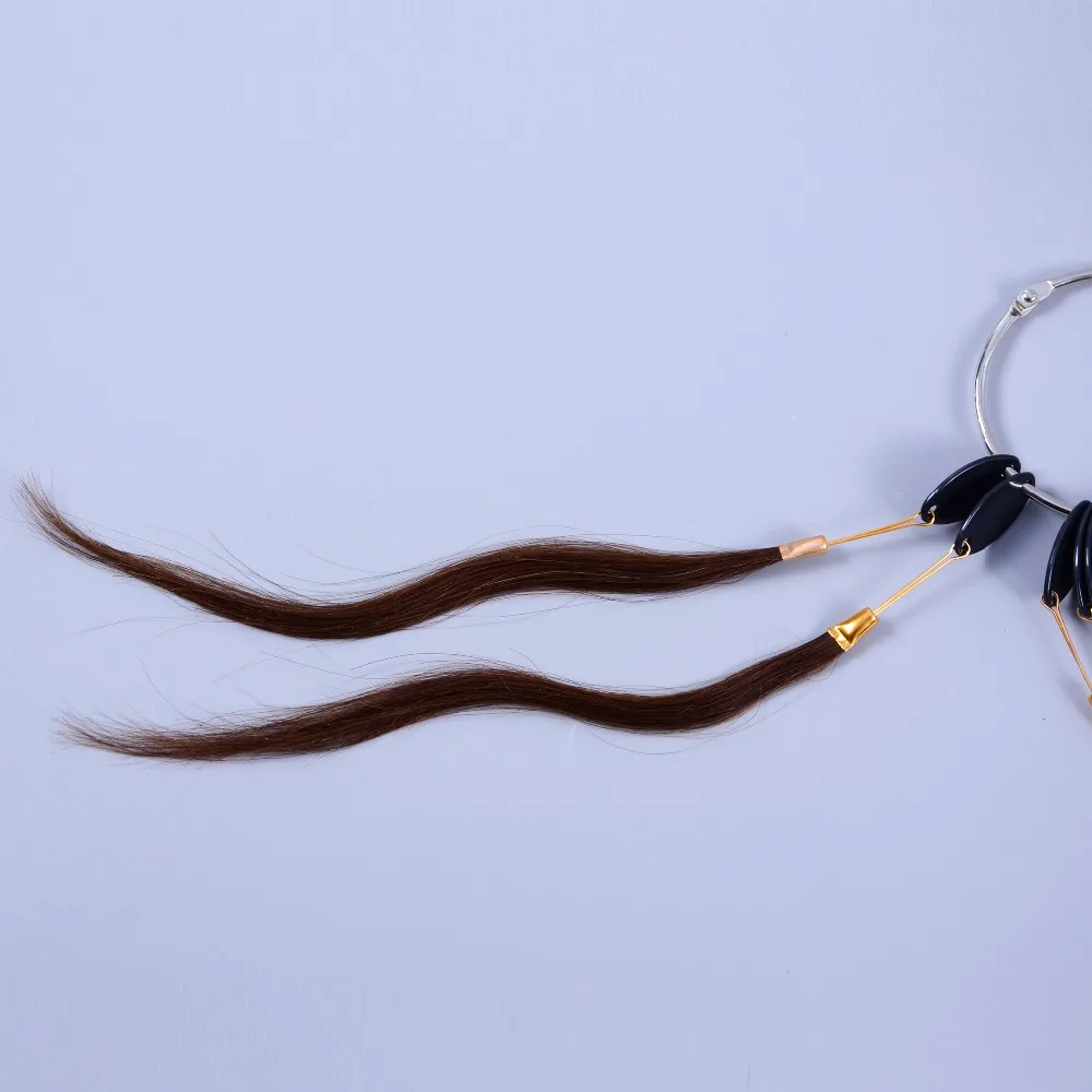 30pcs/set 100% human virgin hair Brown color ring for human hair extensions and salon hair Dyeing sample, can be dye any color
