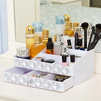 

Make Up Organizer Cosmetic Case Drawers Storage Box Cosmetic Organizer Storage Holder Dustproof Table Cosmetic Container