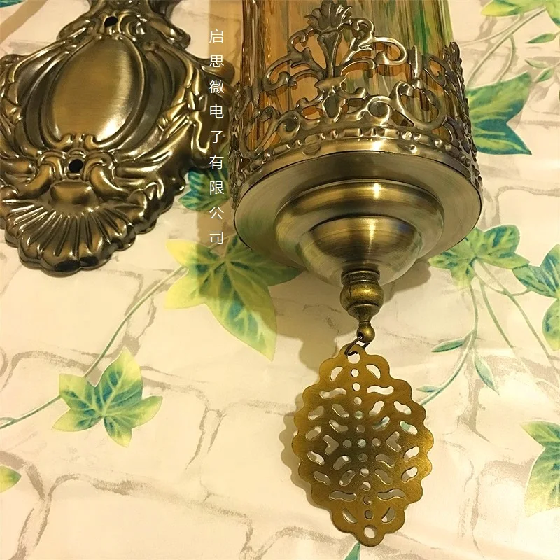 Средиземноморский стиль арт-деко турецкий настенный светильник с двумя головками ручной работы через резное стекло Романтический настенный светильник