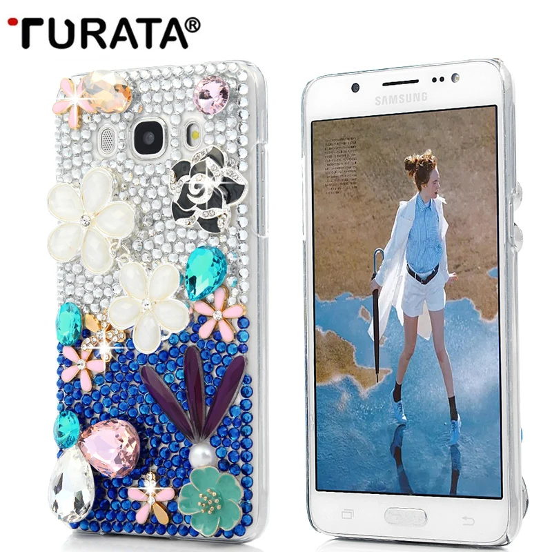 3D чехол украшеннный горным хрусталем для Samsung Galaxy S6 S7 край S8 плюс Note5 S5 A3 A5 J5 2016 2017