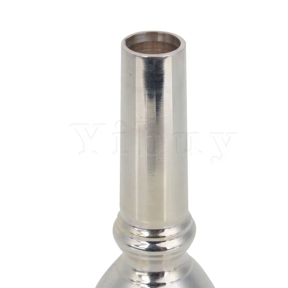 Yibuy Professional Silver Plated Large Tuba Horn Mouthpiece Musical Instrument Yibuy Professional Silver Plated Large Tuba Horn Mouthpiece Musical Instrument