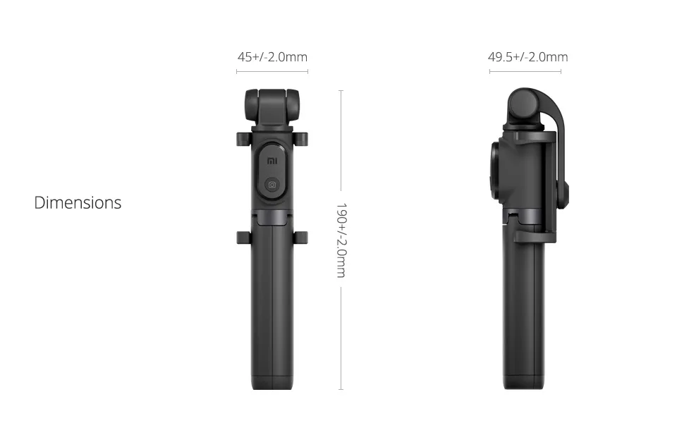Портативный мини-штатив xiaomi 3 в 1, монопод для автопортрета, селфи-Палка для телефона, Bluetooth, беспроводной дистанционный затвор, черный
